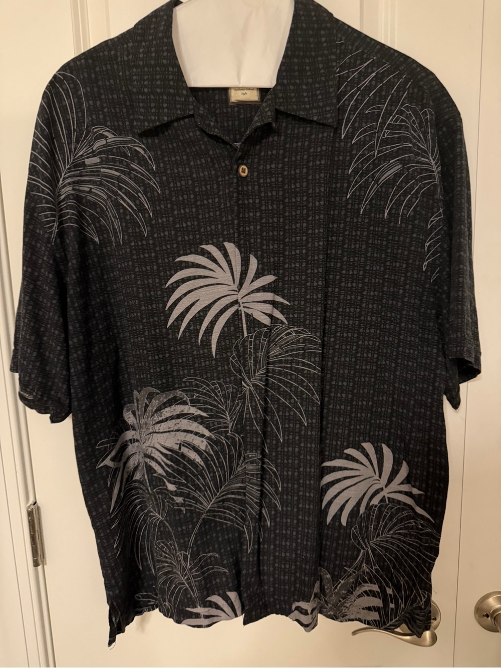 Mens Jamaica Jaxx Black Short Sleeve Tropical Print Button-Down Shirt XL